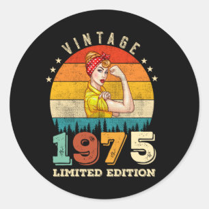 50. Geburtstag Bday 1975 Vintage 50. Geburtstag Fr Runder Aufkleber