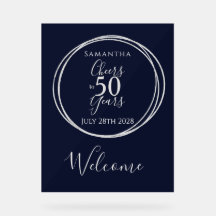 50. Geburtstag Begrüßung 50 Jahre Party Navy