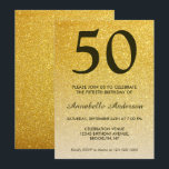 50. Geburtstag Black Gold Glitzer Sparkle Ombre Einladung<br><div class="desc">Feiern Sie Ihren Geburtstag mit dieser stilvollen Glam Classic Black Yellow Gold Glitzer Sparkle Geburtstagskarte Einladung.</div>