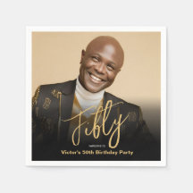 50. Geburtstag Black Gold Modernes Chic Custom Fot