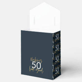 50. Geburtstag Blau und Gold schlicht elegante mod Geschenkschachtel