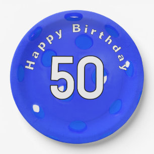 50. Geburtstag Blue Pickleball Pappteller