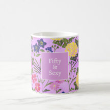 50. Geburtstag Blumenrosa romantisch elegante Tass