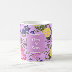 50. Geburtstag Blumenrosa romantisch elegante Tass Kaffeetasse
