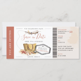50. Geburtstag Boarding Pass Party Einladung