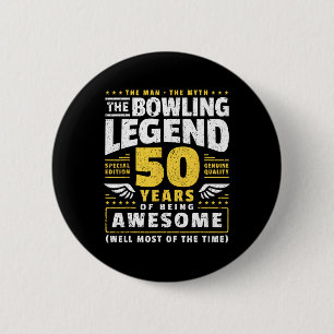 50. Geburtstag Bowling 50 Jahre alter Bowler Button