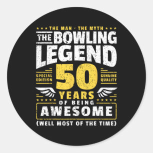 50. Geburtstag Bowling 50 Jahre alter Bowler Runder Aufkleber