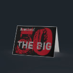 50. Geburtstag, Bruder, grau, schwarz, rot. Karte<br><div class="desc">Ein schwarzer Hintergrund mit rot-grauem Text,  an diesem 50. Geburtstag,  der einen Bruder begrüßt. Meine freundlichen Grüße.</div>
