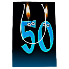 50. Geburtstag Candles Mittlere Geschenktasche Geschenktüte