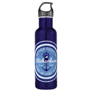 50. Geburtstag Captain Nautical Rope Anchor Helm Trinkflasche
