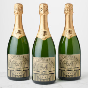 50. Geburtstag Champagner Gold Polka Dot Stripes B