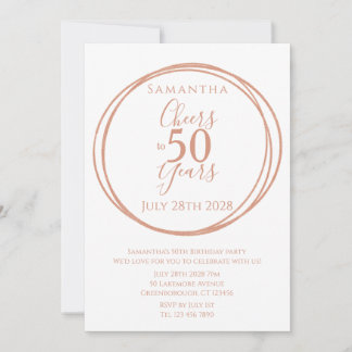 50. Geburtstag Cheers 50 Jahre Roségold-Party Einladung