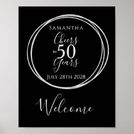 50. Geburtstag Cheers 50 Jahre Schwarzes Silber Wi Poster