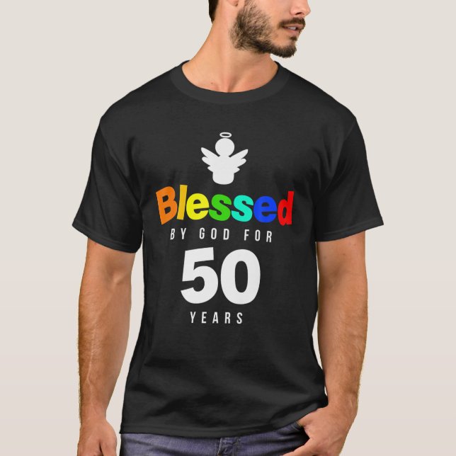 50. Geburtstag Christliches Geschenk gesegnet von  T-Shirt (Vorderseite)