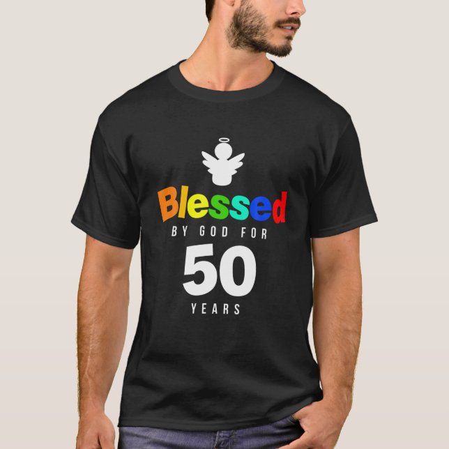 50. Geburtstag Christliches Geschenk gesegnet von  T-Shirt (Vorderseite)