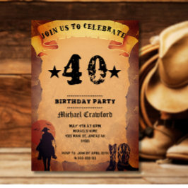 50. Geburtstag Cowboy Alt-Papier Reiten Party Einladung