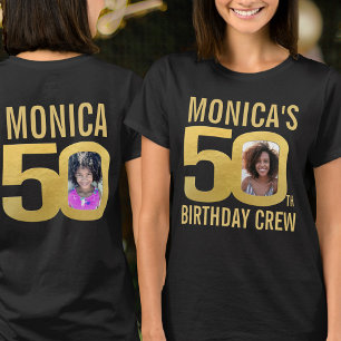 50. Geburtstag Crew benutzerdefinierter Name Foto T-Shirt