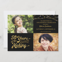 50. Geburtstag Dann & Jetzt Fotos String Lights