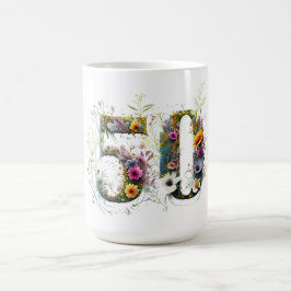 50. Geburtstag Dekorative Wildblume Text Kaffeetasse
