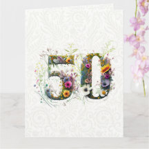 50. Geburtstag Dekorative Wildblume Text