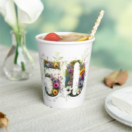 50. Geburtstag Dekorative Wildblume Text Pappbecher