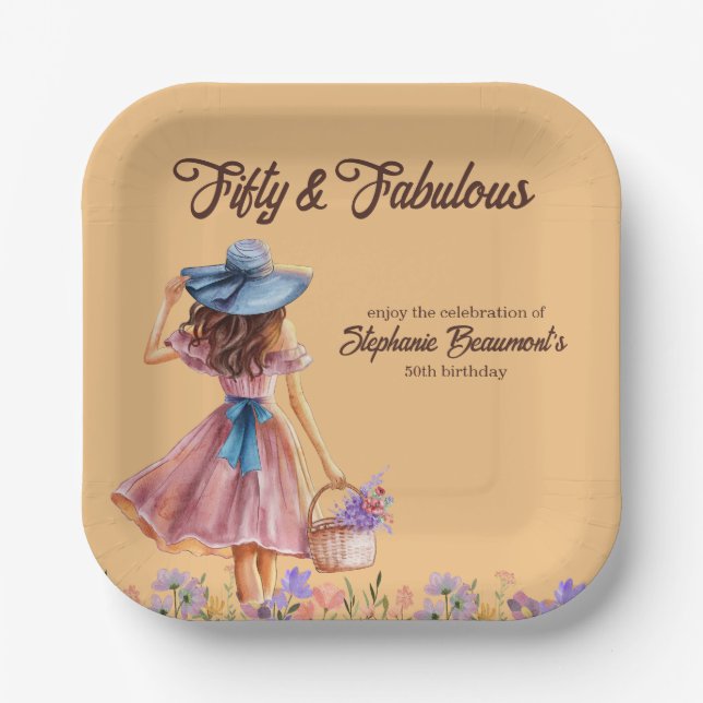 50. Geburtstag der eleganten Frau Pappteller (Vorderseite)