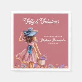 50. Geburtstag der eleganten Frau Serviette