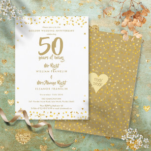 50. Geburtstag der goldenen Hochzeit Frau Right Fu Einladung