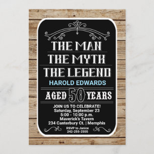 50. Geburtstag Der Mann Der Mythos Die Legende Bol Einladung