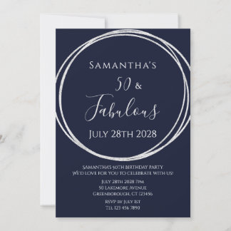 50. Geburtstag der Marine Silver Geburtstag Einladung