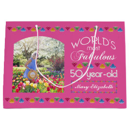 50. Geburtstag Die mächtigsten Edelsteine pink dei Große Geschenktüte