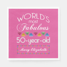 50. Geburtstag Die prächtigsten Edelsteine Himbeer Serviette