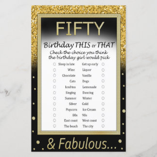 50 Geburtstag dieses oder jenes Spiel