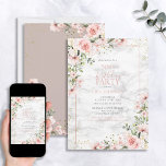 50. Geburtstag Dusty Pink Gold Marmor Einladung<br><div class="desc">Feiern Sie Ihren 50. Geburtstag im Stil mit dieser schönen 50. Geburtstag Dusty Pink Gold Aquarell Marmor Einladung! Mit eleganten rosafarbenen pfirsichfarbenen und eukalyptus floralen Elementen, Imitaten goldenen Eckelementen und einem staubigen rosa Rahmen vor einem einzigartigen Marmorhintergrund aus Imitaten wird diese Einladung Ihre Gäste begeistern. Darüber hinaus können Sie die...</div>