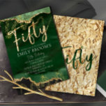 50. Geburtstag Einladung Emerald Green und Gold<br><div class="desc">Phantastisches 50. Geburtstag fünfzig Einladung Emerald Green und Gold Party lädt Printable Vorlage für Ihn oder sie.</div>