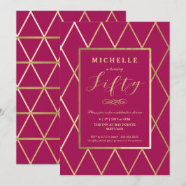 50. Geburtstag Einladung - Gold, Elegant, Trendy