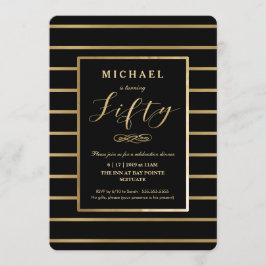 50. Geburtstag Einladung - Gold, Elegante Maskulin