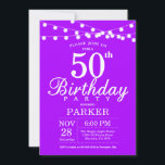 50. Geburtstag Einladung Lila Lavendel<br><div class="desc">50. Geburtstag Einladung mit String Lights. Lila Lavendel Lilac Hintergrund Frauen Frauen Lady Elegant Moderne heute. 13. 15. 16. 18. 20. 21. 30. 40. 50. 60. 70. 80. 90. 100. Jegliches Alter. Für weitere Anpassungen klicken Sie bitte auf die Schaltfläche "Anpassen" und verwenden Sie unser Designwerkzeug, um diese Vorlage zu...</div>
