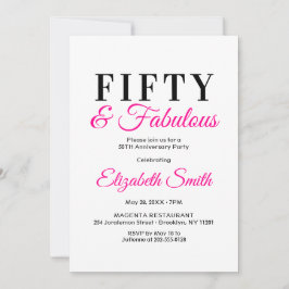 50. Geburtstag Einladungen 50 und fabelhaftes Eleg