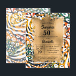 50. Geburtstag Einladungen für Tierwerbung<br><div class="desc">Kleine elegante 4, 5" x 5, 6" Geburtstagsparty-Einladungen mit einem farbenfrohen wilden, mit Goldfolie überdeckten Print-Muster und Ihren Geburtstagsparty-Details in schicker Schrift. Perfekt für eine 50. Geburtstagsparty oder JEDES ALTER, ändern Sie einfach die Formulierung. KOORDINIERENDE Artikel in unserem Geschäft verfügbar. Diese erschwinglichen Ankündigungen werden auf 110 lb Papier gedruckt, das...</div>