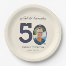 50. Geburtstag Elegantes Beige Vintages Foto