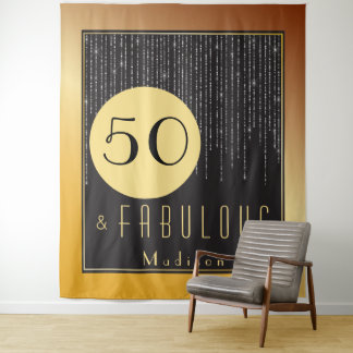 50. Geburtstag Fab Gold Coole Fun Tapestry Wandteppich