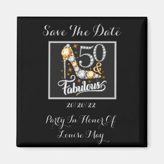 50 Geburtstag Fabulous Elegant Save the Date Magnet