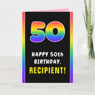 50. Geburtstag: Farbiger Regenbogen # 50, Individu Karte