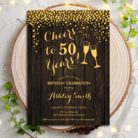50. Geburtstag - Feiern bis 50 Jahre Gold Holz
