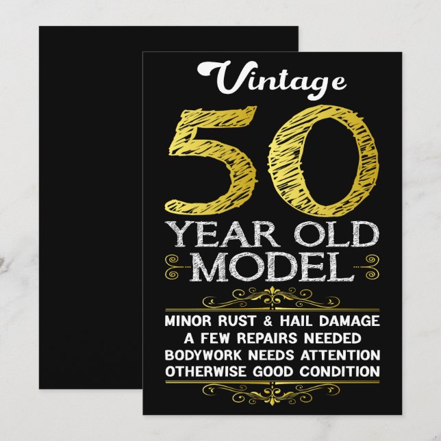 50. Geburtstag Feiertagskarte (Vorne/Hinten)