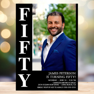 50. Geburtstag Fett Foto Einladung