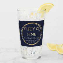 50. Geburtstag Fifty and Fine Navy Gold Benutzerde