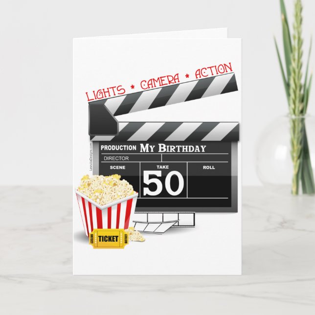 50. Geburtstag Filmthema Karte (Vorderseite)