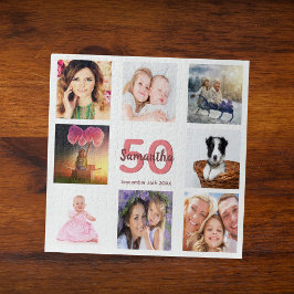 50. Geburtstag Foto Collage Frau weiß Puzzle